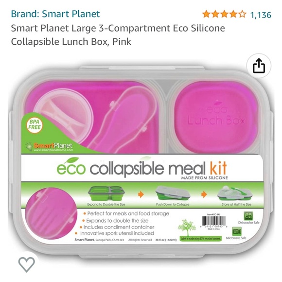 brand planet Other - Eco collapsible meal kit, lunch box by Brand Planet. Pink.